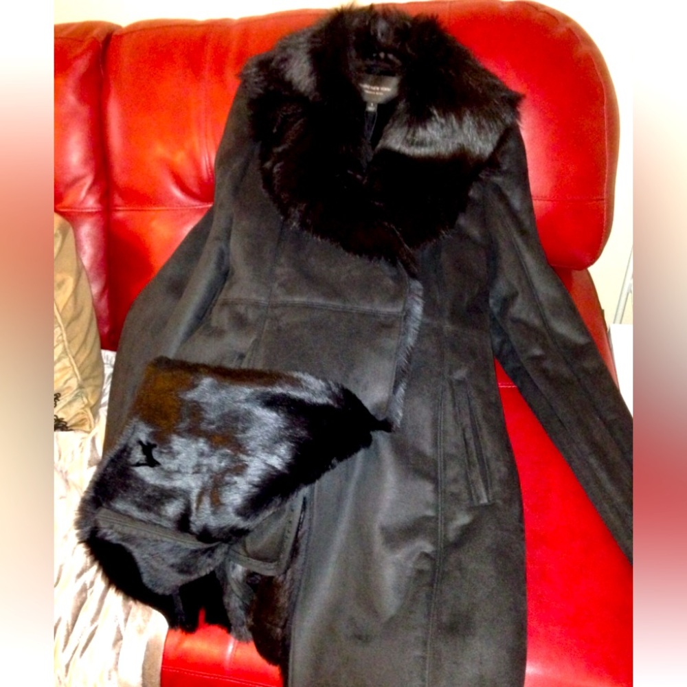 Andrew Marc Women Faux Fur, black, worn 2 times only